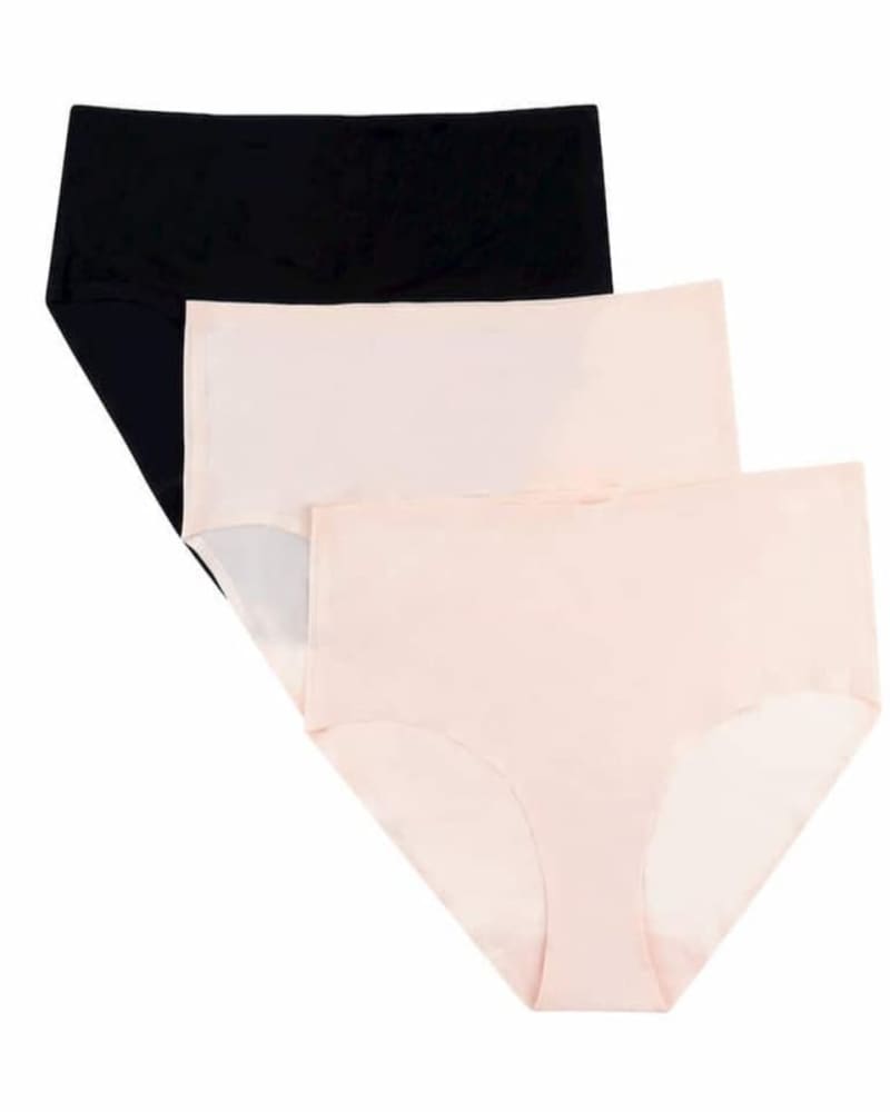 Front of a size 3X/4X No Brainer Panty Bundle in No Brainer Bundle Almond with Tap Shoe Black by Uwila Warrior. | dia_product_style_image_id:274316